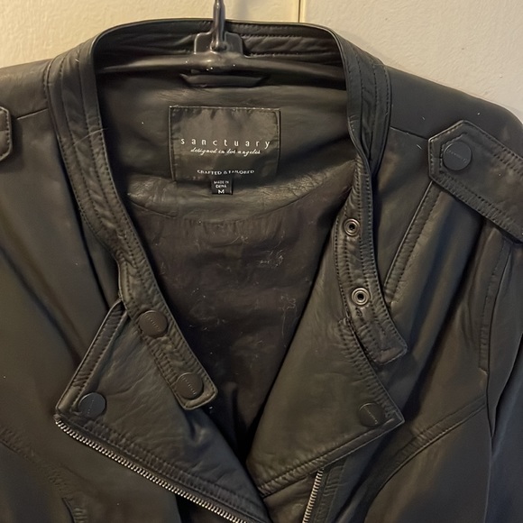 Sanctuary, faux, black leather jacket, size medium - Picture 2 of 3